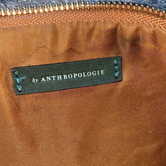 Anthropologie brown zipper pull pouch bag - Picture 6 of 17